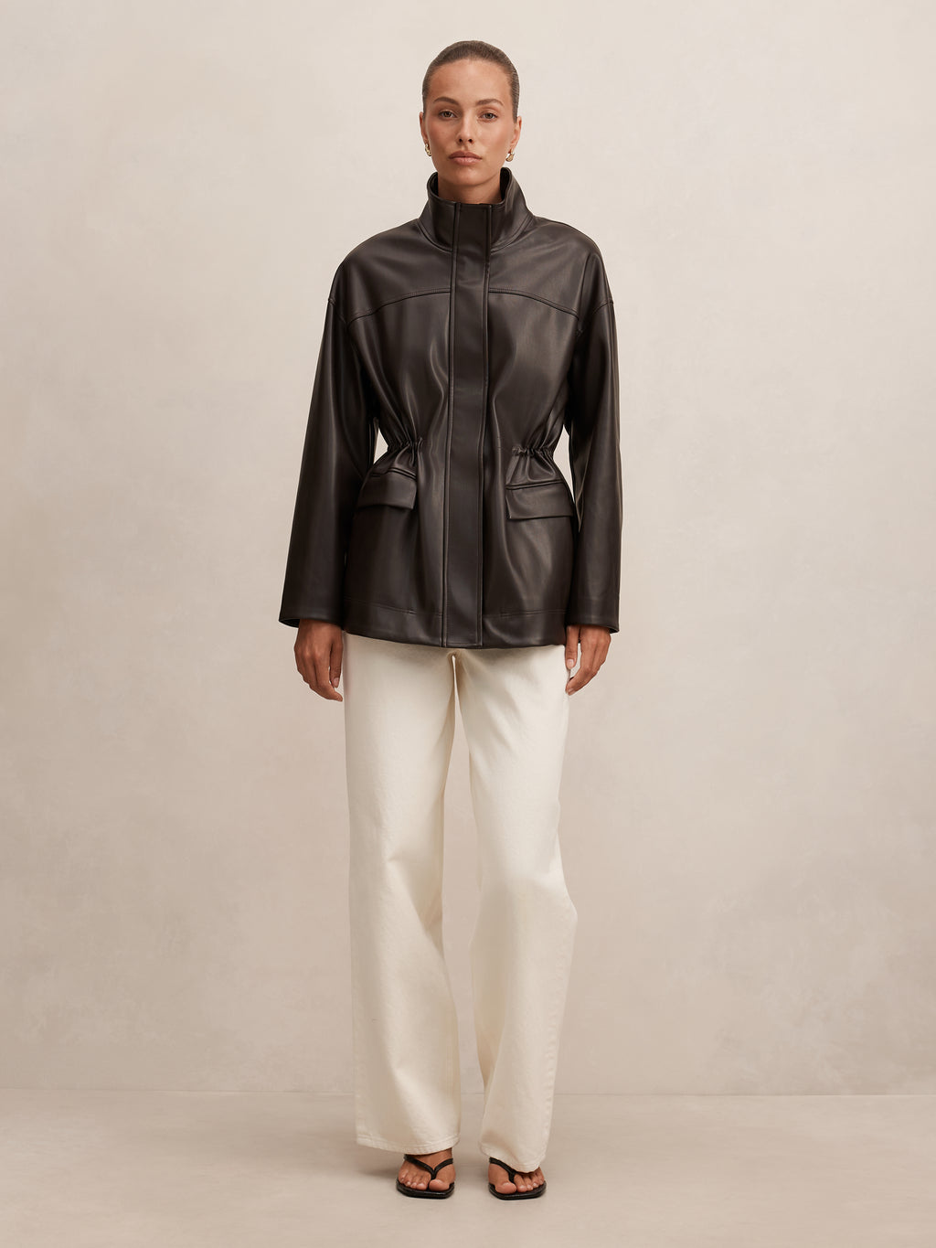 Cassidy Cinched Waist PU Shacket