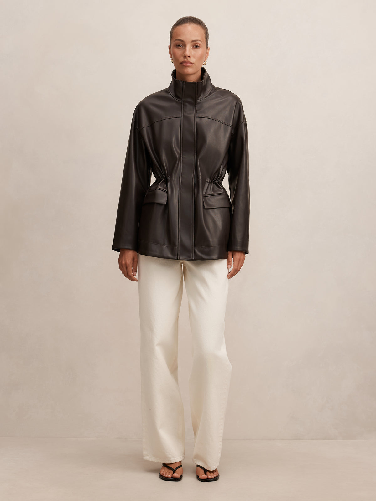 Cassidy Cinched Waist PU Shacket