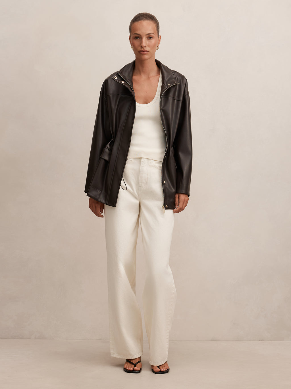 Cassidy Cinched Waist PU Shacket