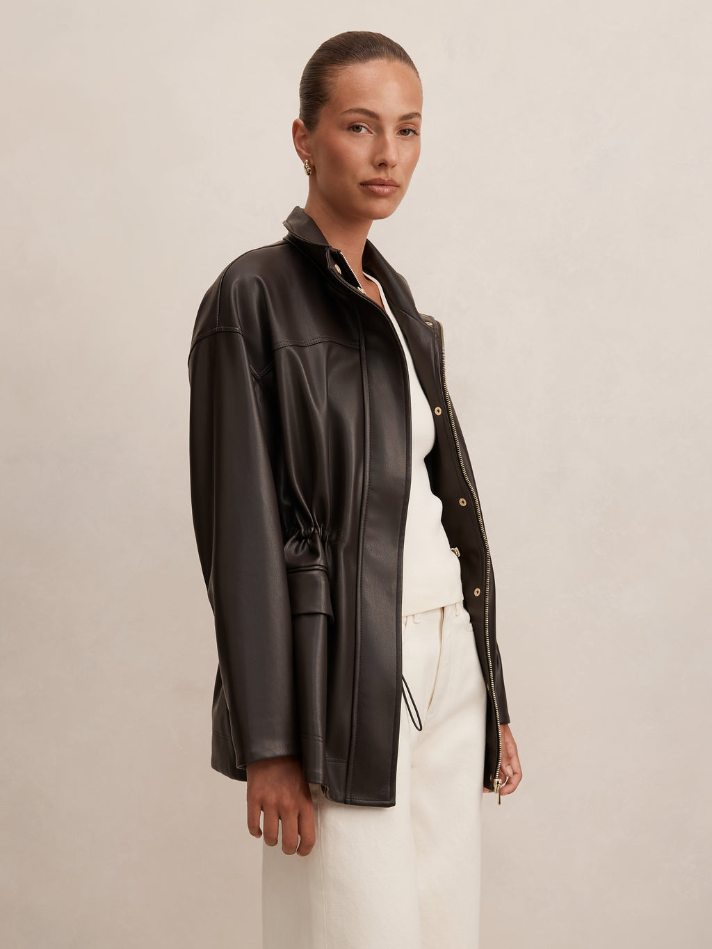 Cassidy Cinched Waist PU Shacket