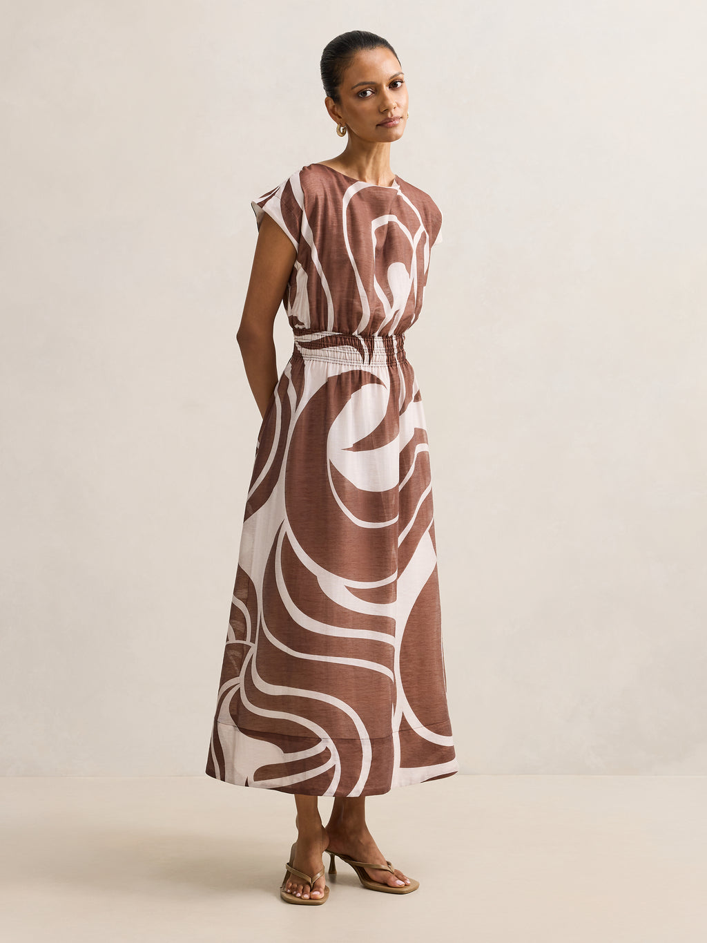 Callie Petite Ruched Midi Dress