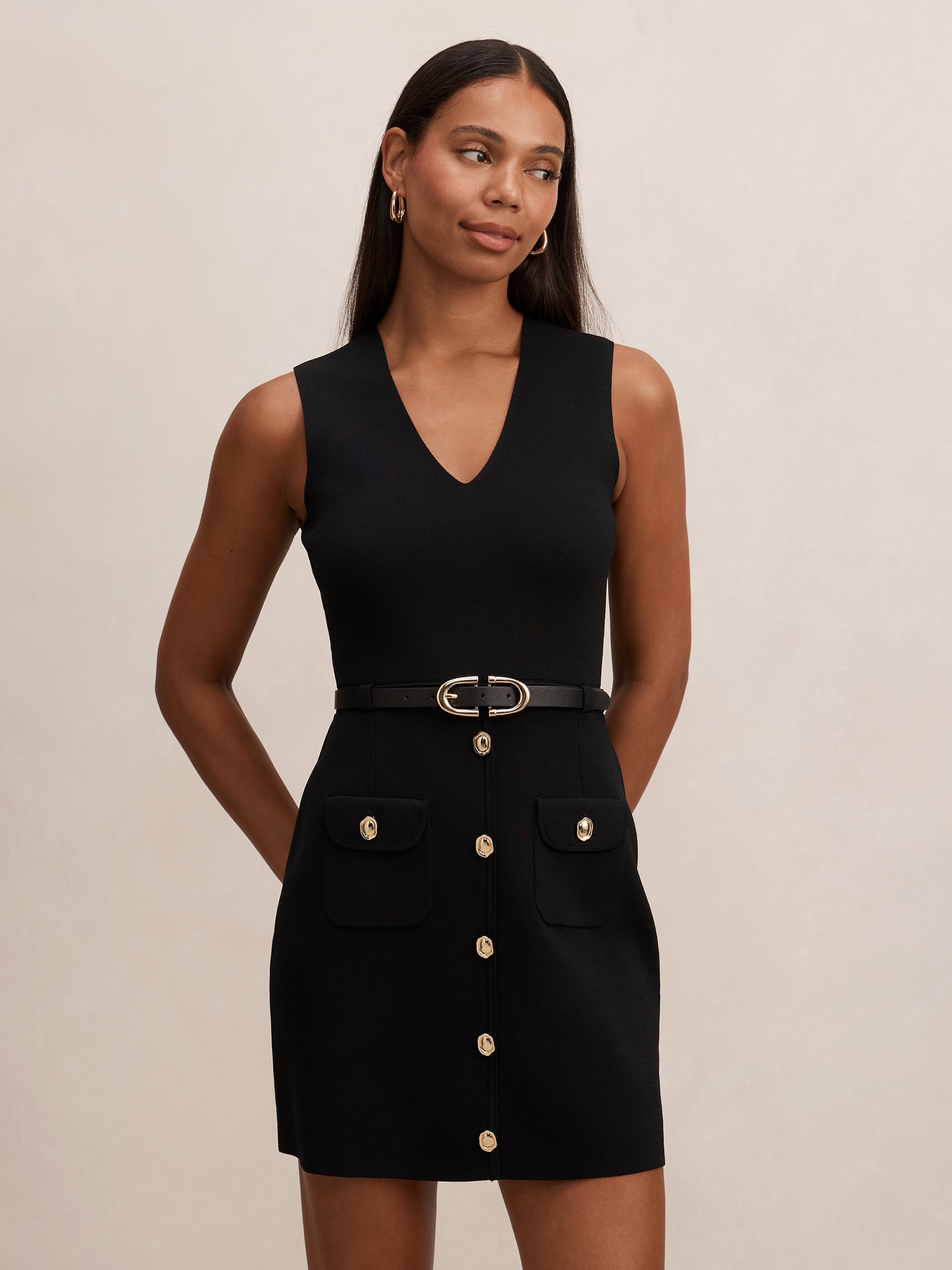 Miley Pocket Detail Knit Mini Dress