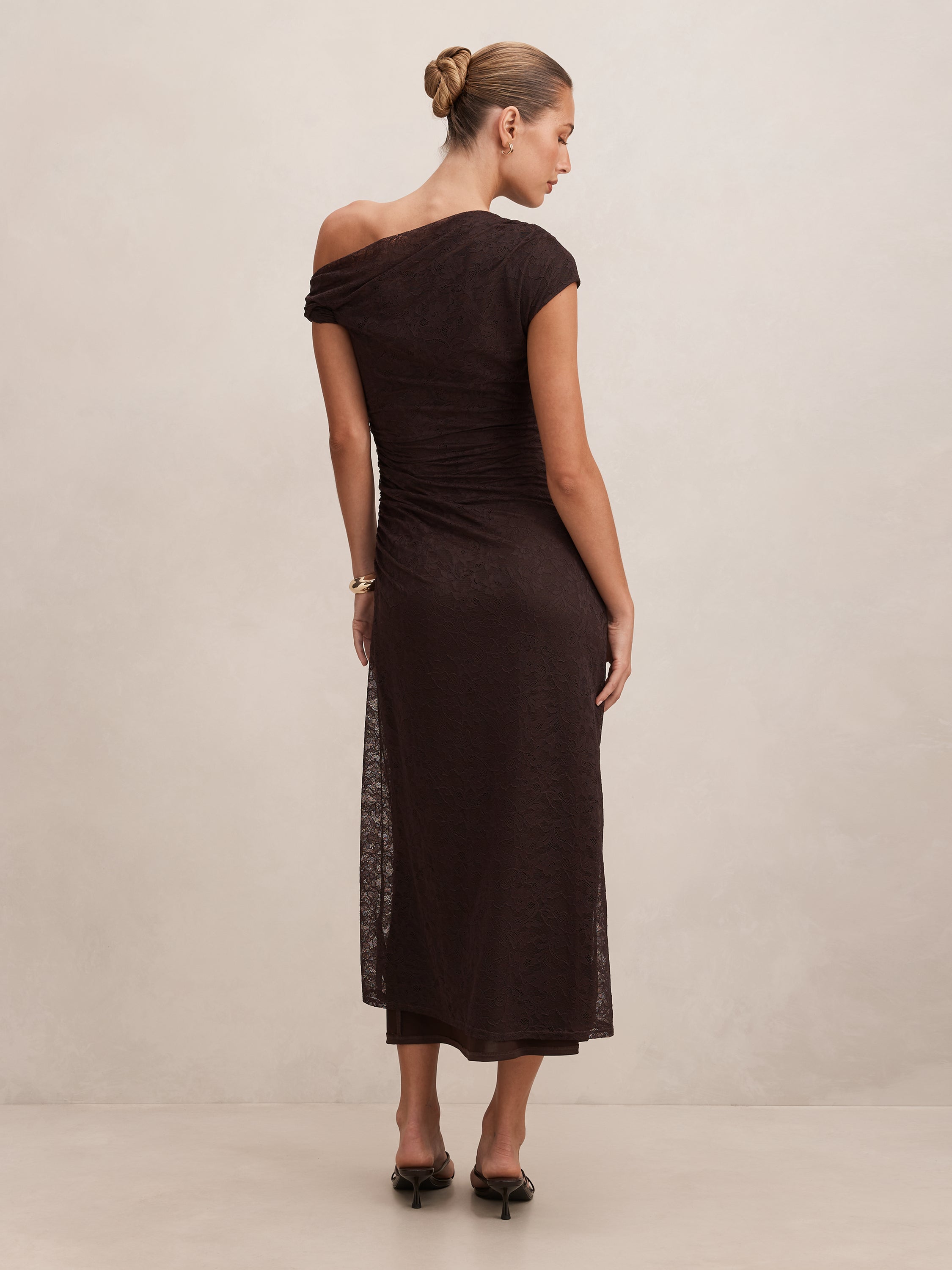Paris Lace Asym Midi Dress