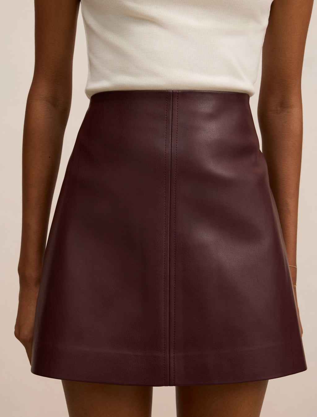 Renee Petite Vegan Leather Skirt
