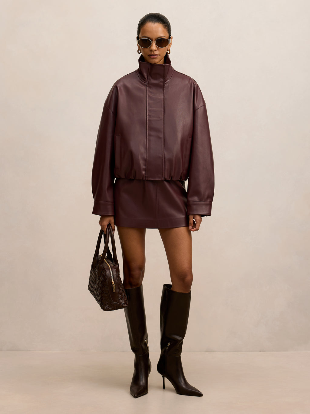 Renee Petite Vegan Leather Skirt