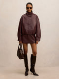 Renee Petite Vegan Leather Skirt