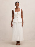Halsey Petite Pleated Waistcoat Maxi Dress
