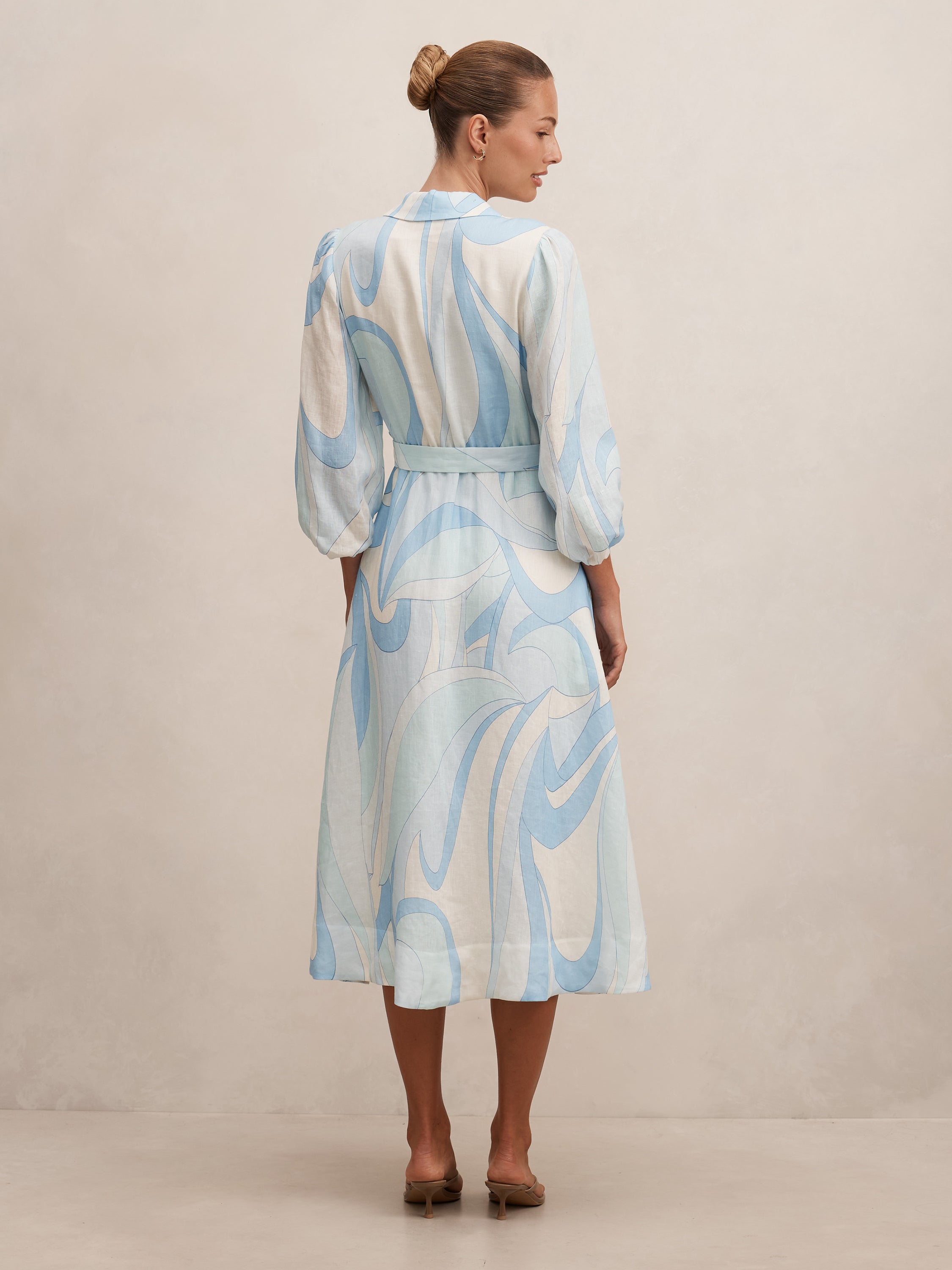 Fia Printed Shirt Midi Dress