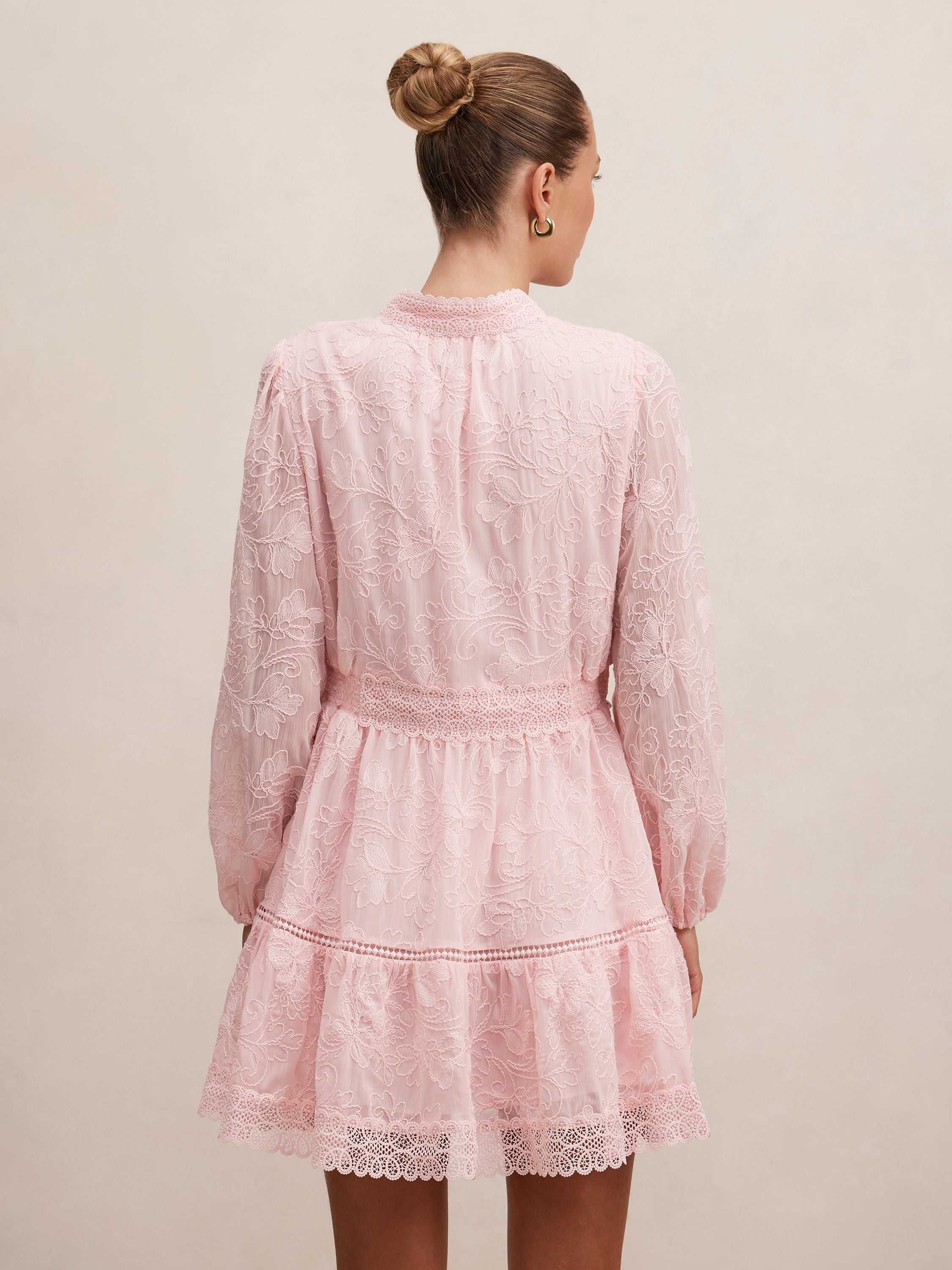 Thalia Embroidered Skater Mini Dress