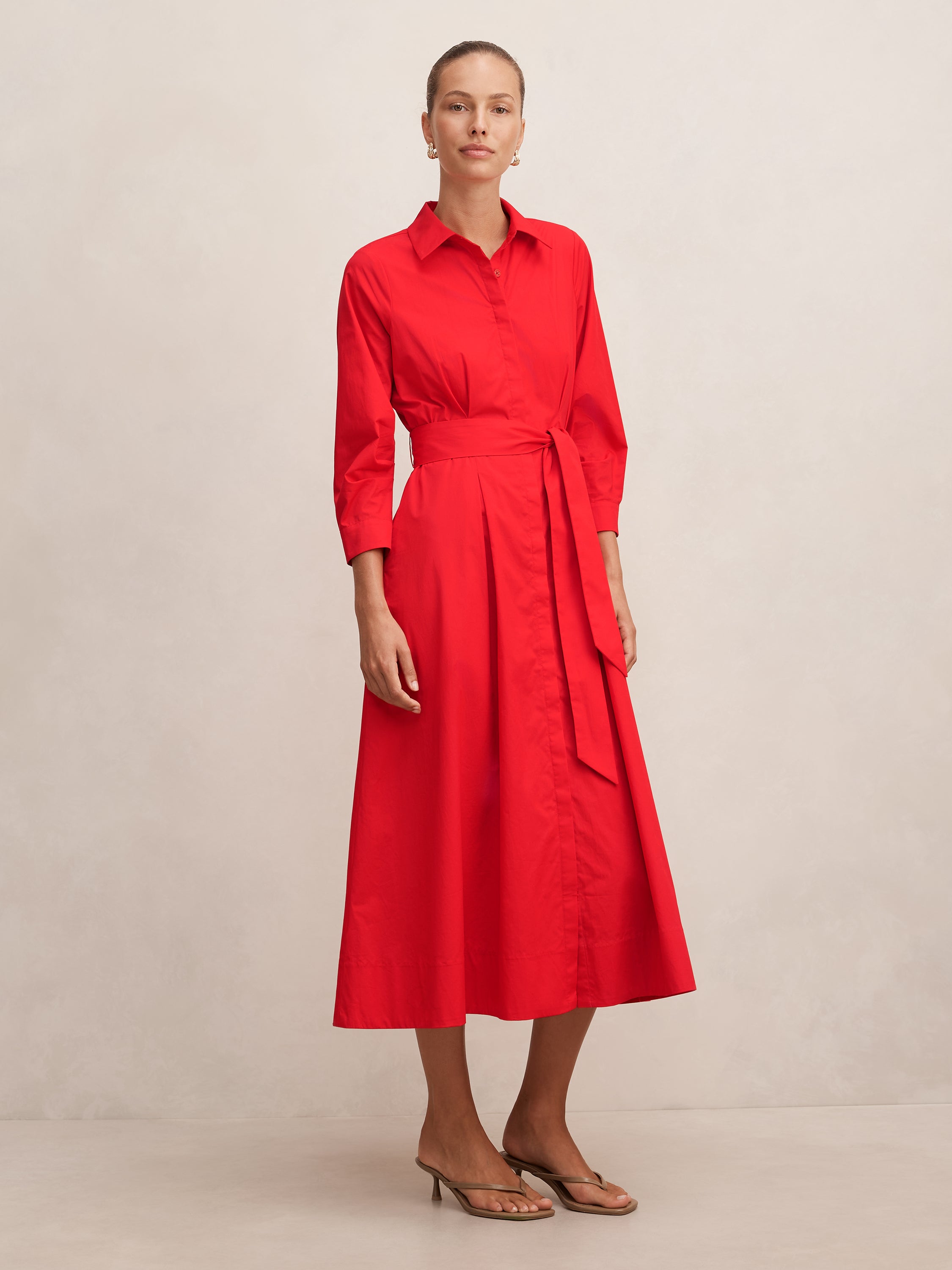Sally Cotton Shirt Midi Dress