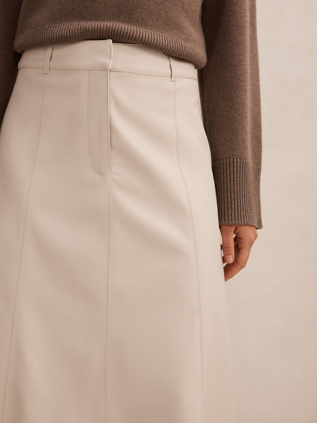 Isla Vegan Leather Midi skirt
