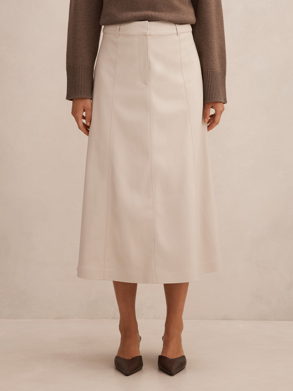 Isla Vegan Leather Midi skirt
