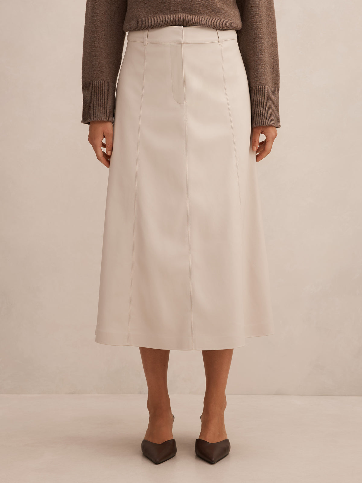 Isla Vegan Leather Midi skirt