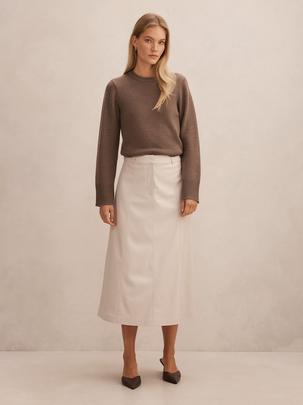 Isla Vegan Leather Midi skirt