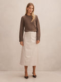 Isla Vegan Leather Midi skirt