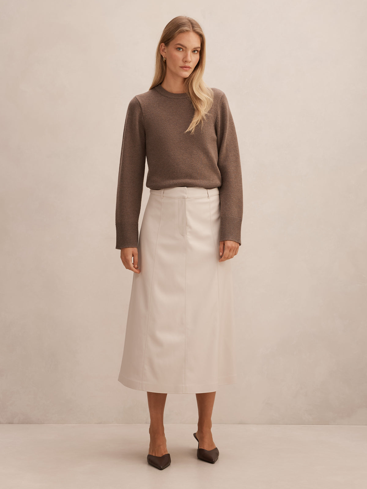 Isla Vegan Leather Midi skirt