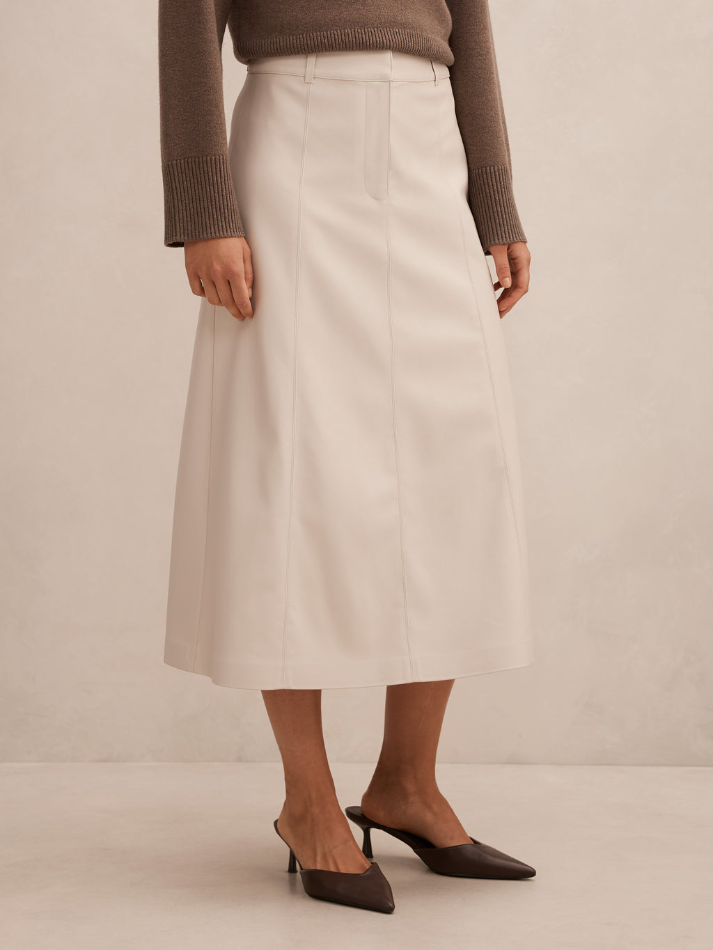 Isla Vegan Leather Midi skirt