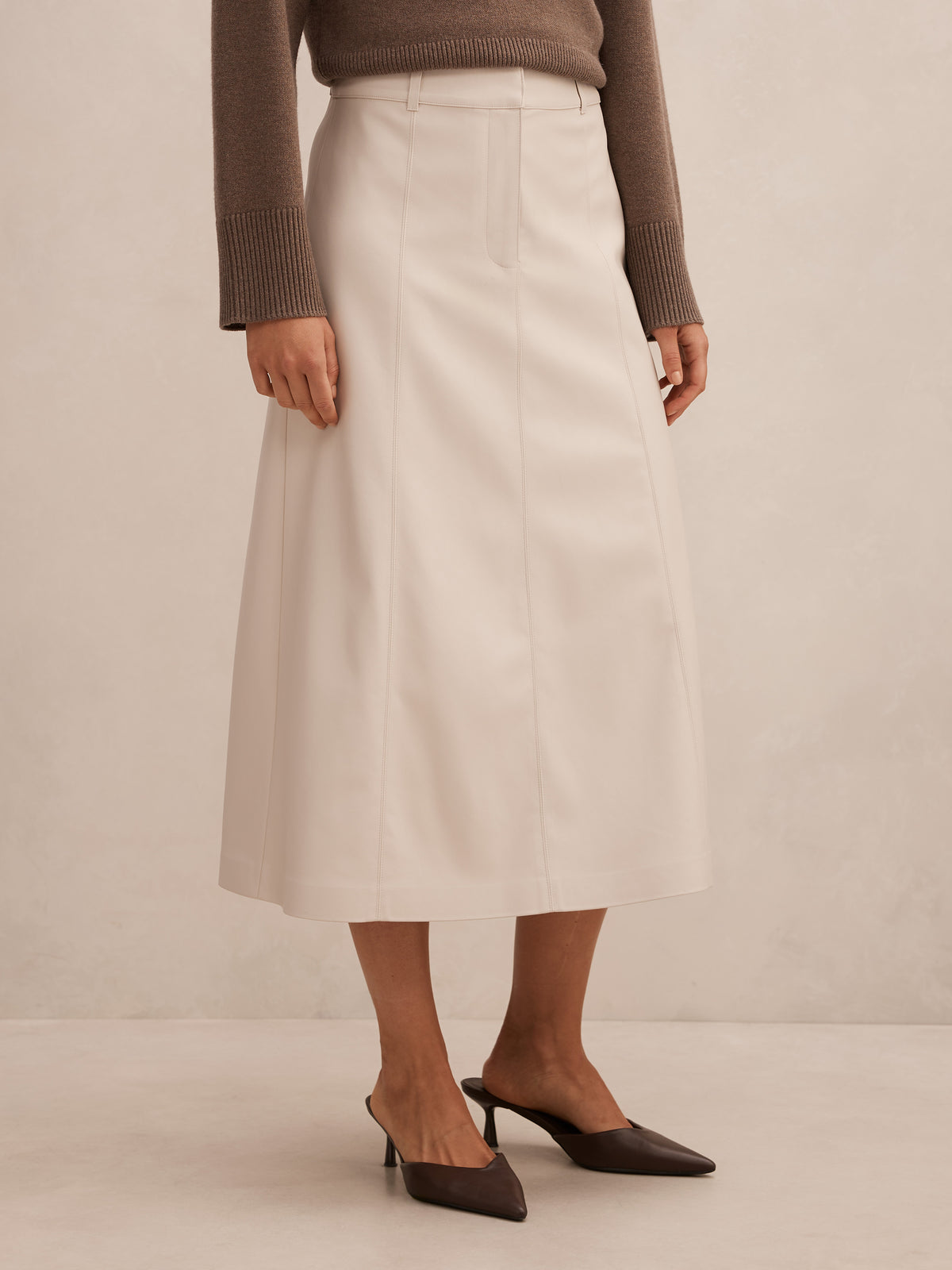 Isla Vegan Leather Midi skirt
