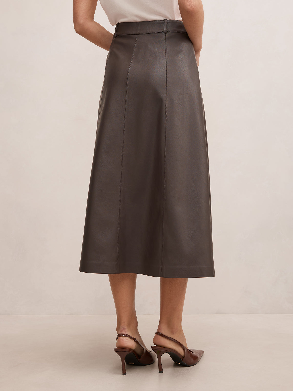 Isla Vegan Leather Midi skirt