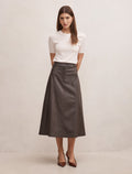Isla Vegan Leather Midi skirt
