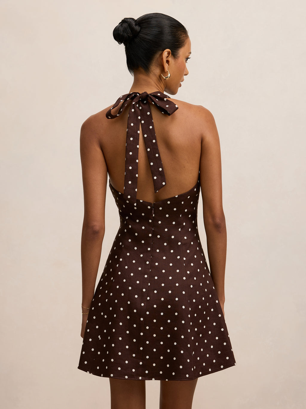 Ina Petite Halter Linen Mini Dress