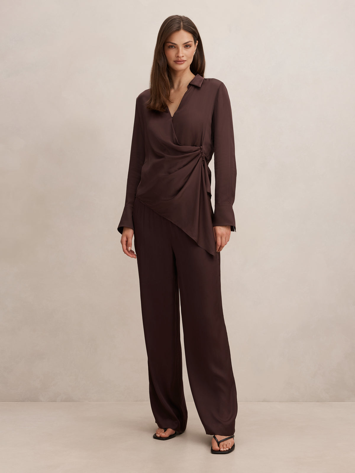Maude Satin Wide Leg Pant