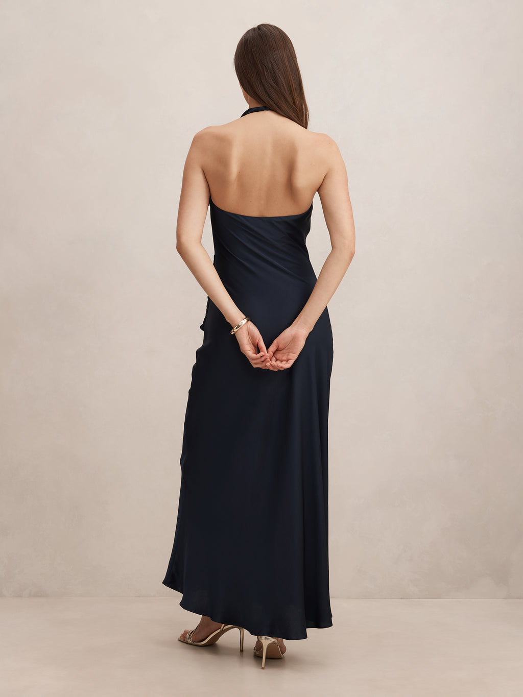 Abby Halter Satin Maxi Dress