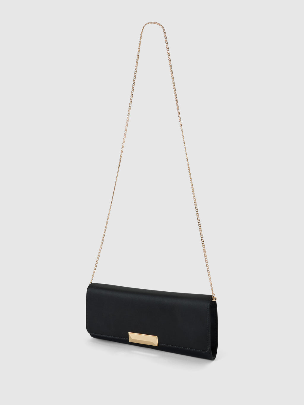 Dina Satin Elongated Clutch