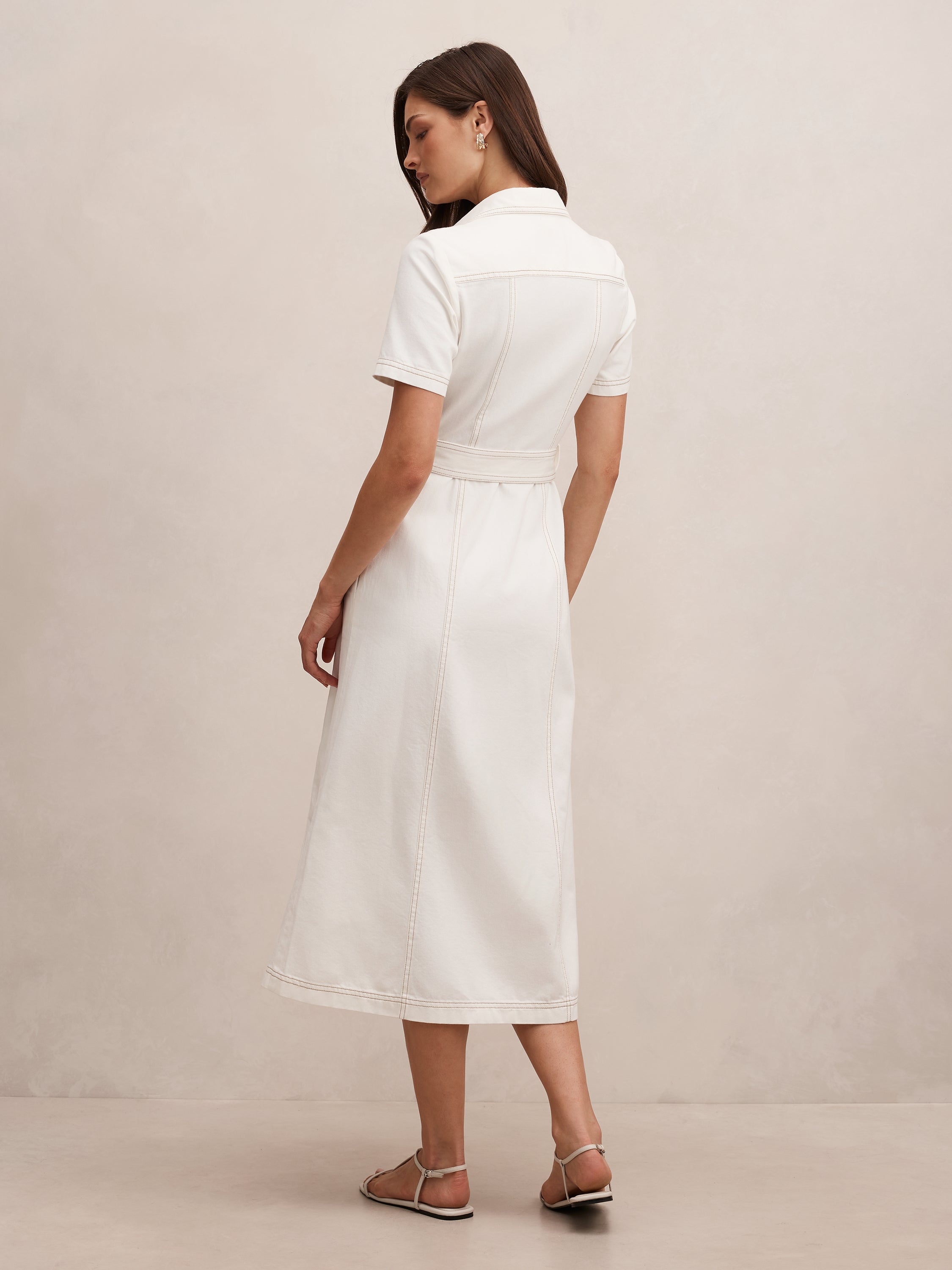 Josephine Short Sleeve Denim Midi Dress