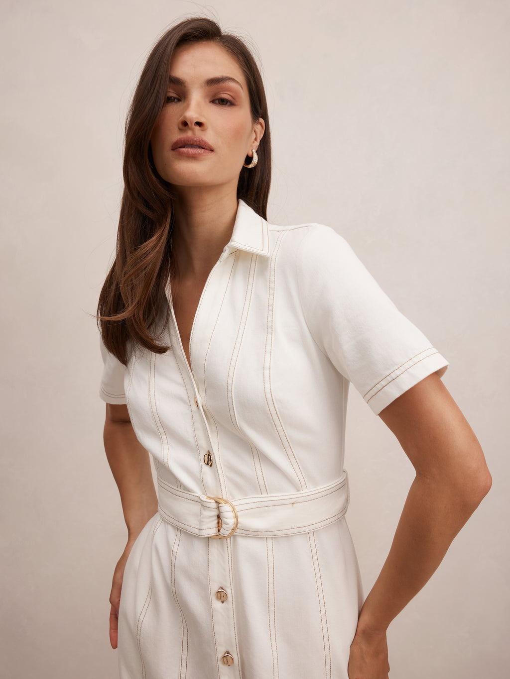 Josephine Short Sleeve Denim Midi Dress