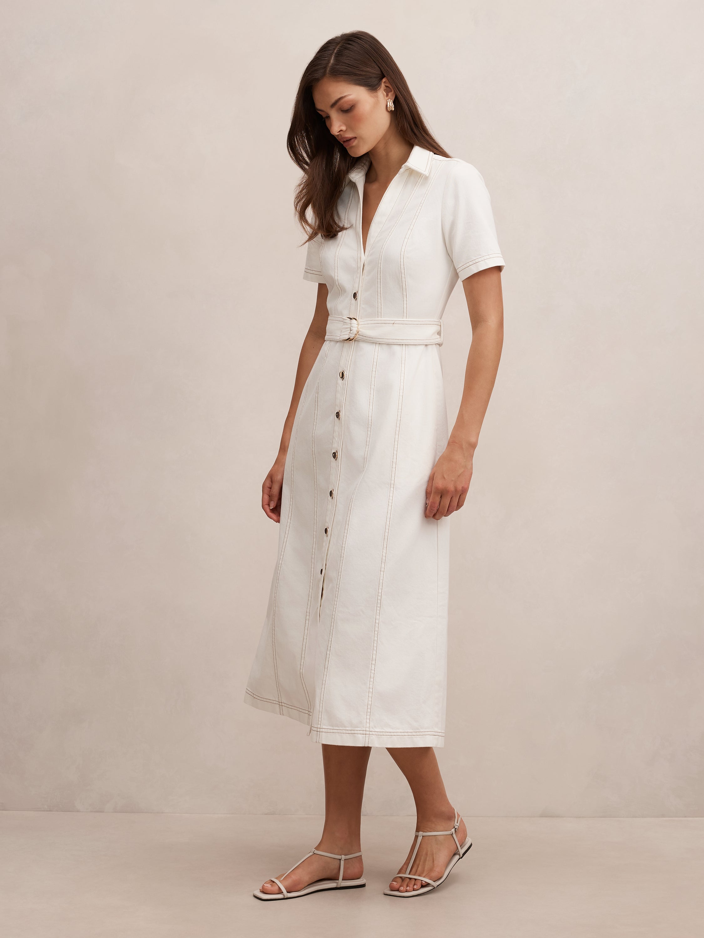 Josephine Short Sleeve Denim Midi Dress