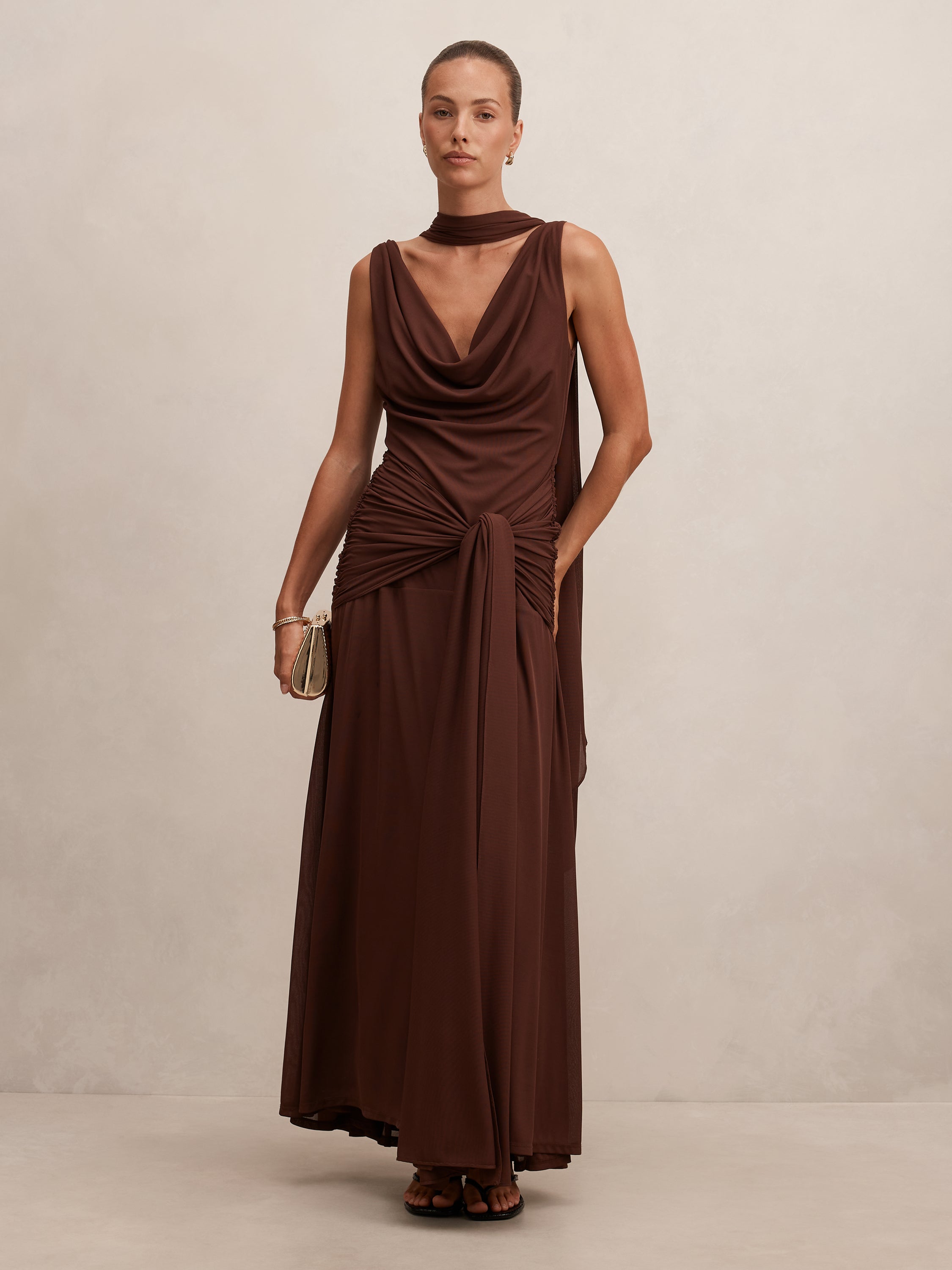 Vivianne Scarf Tie Maxi Dress