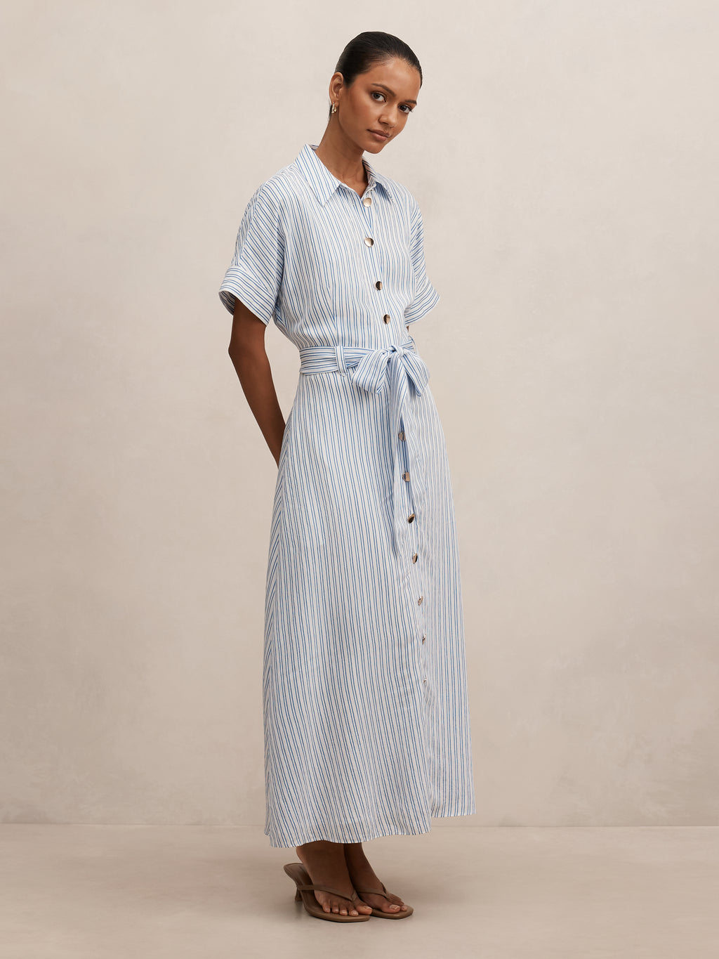 Emma Petite Stripe Midi Dress