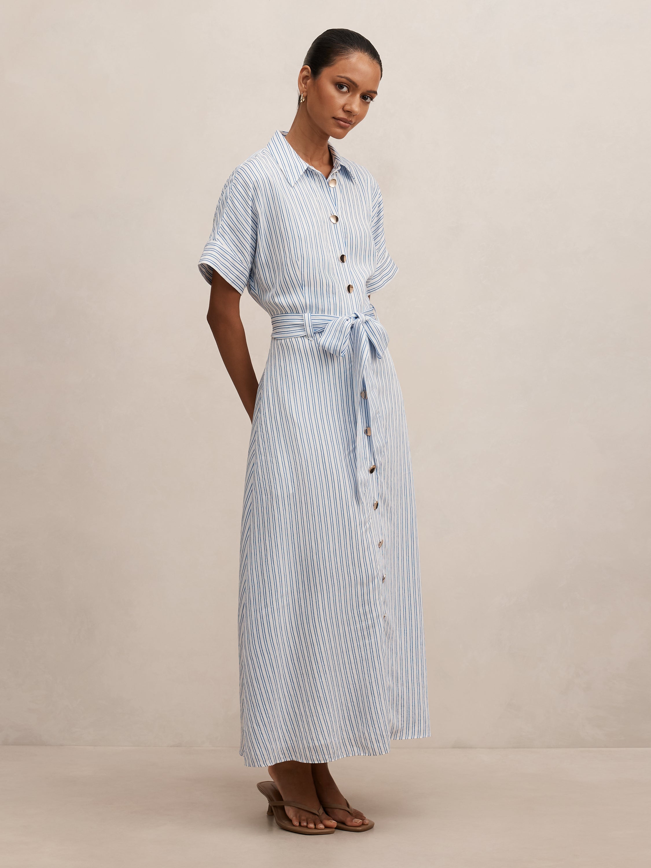 Emma Petite Stripe Midi Dress