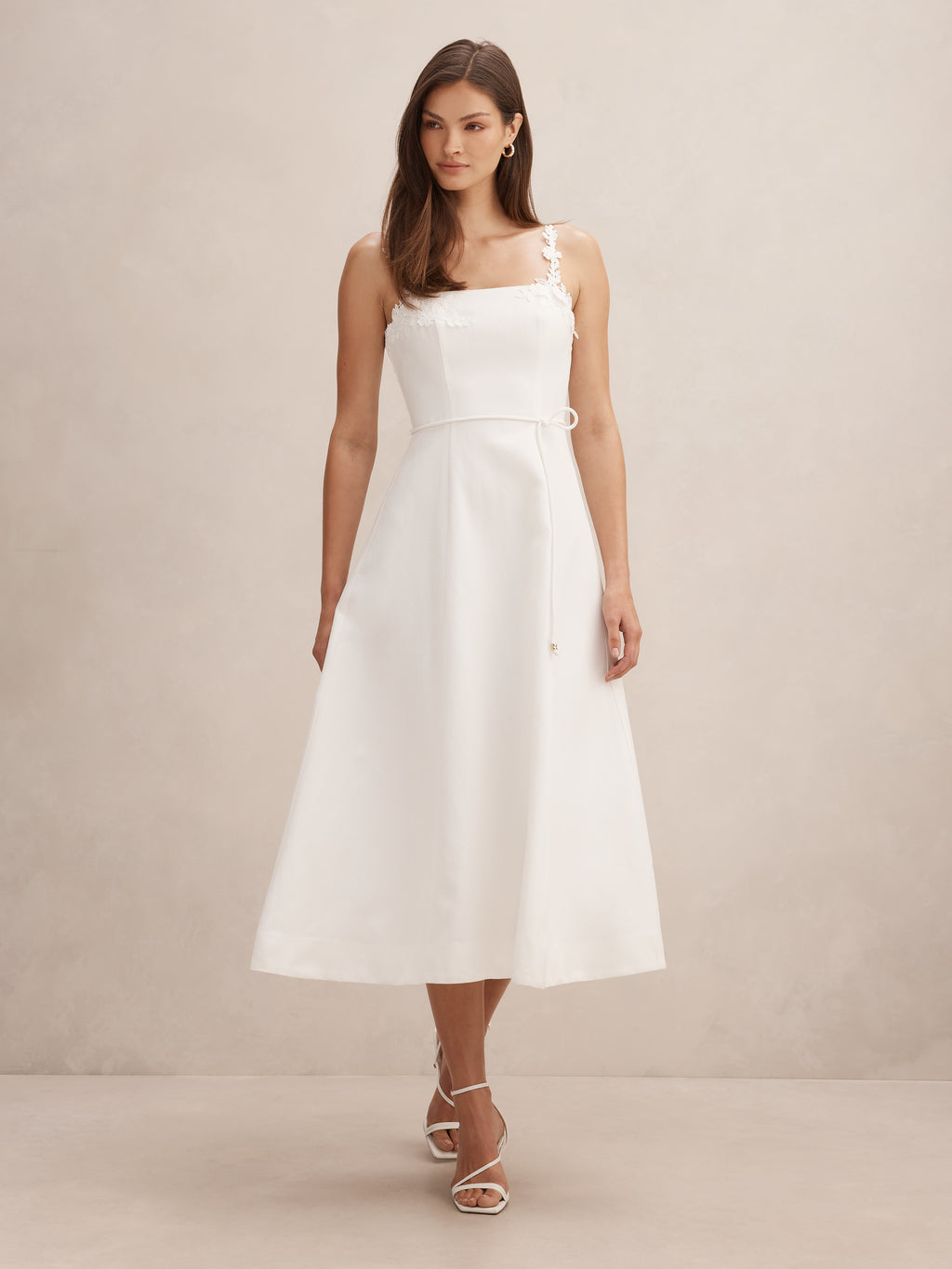 Rosie Flower Applique Midi Dress