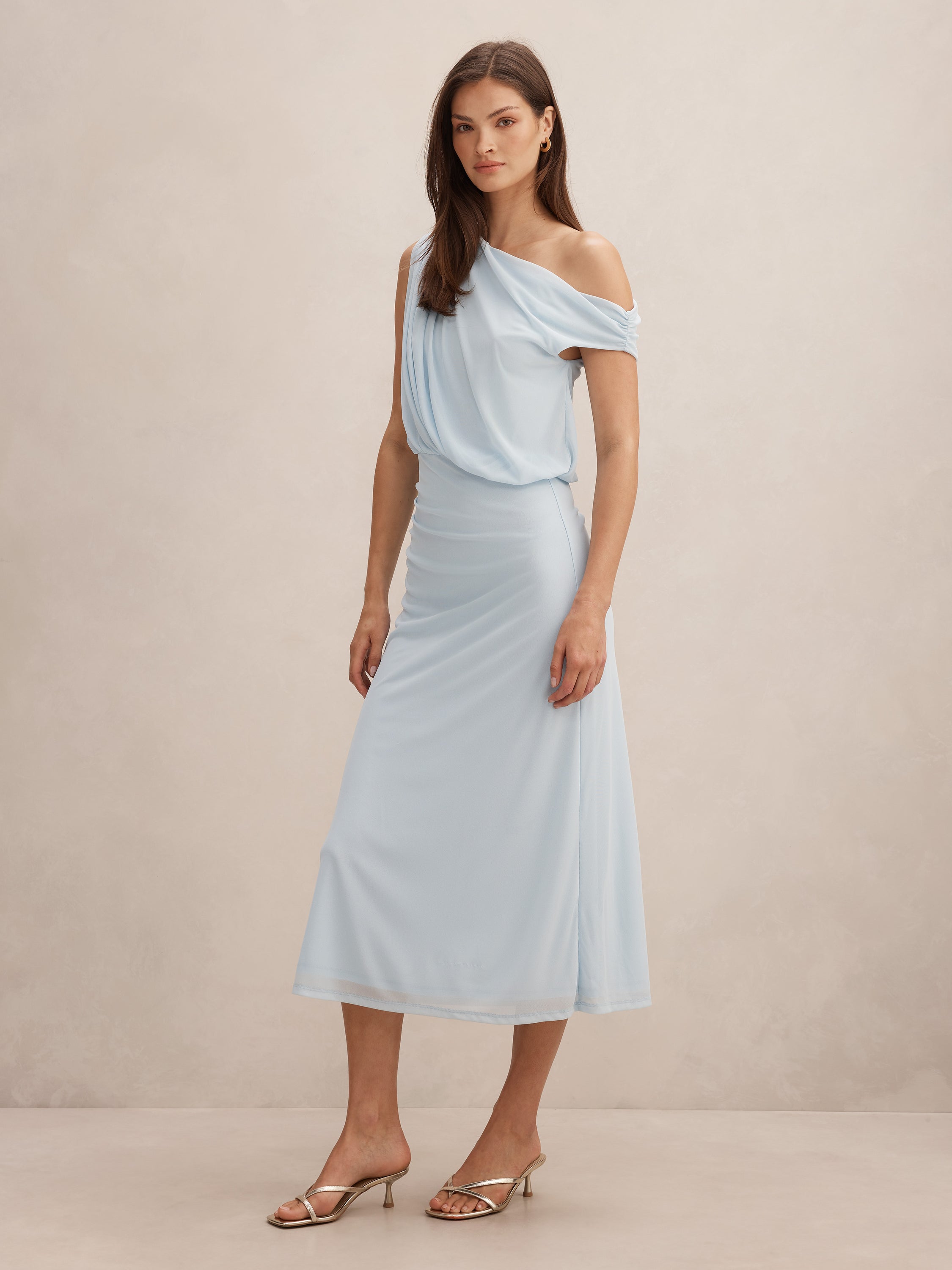 Honey Tipped Shoulder Midi Dress