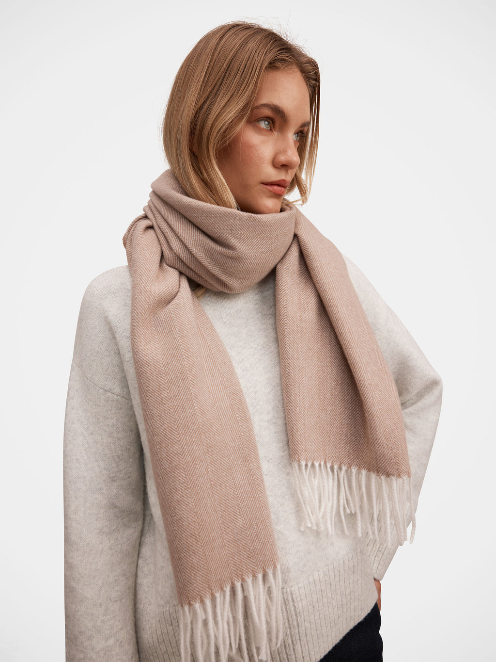 Holly Herringbone Brushed Scarf