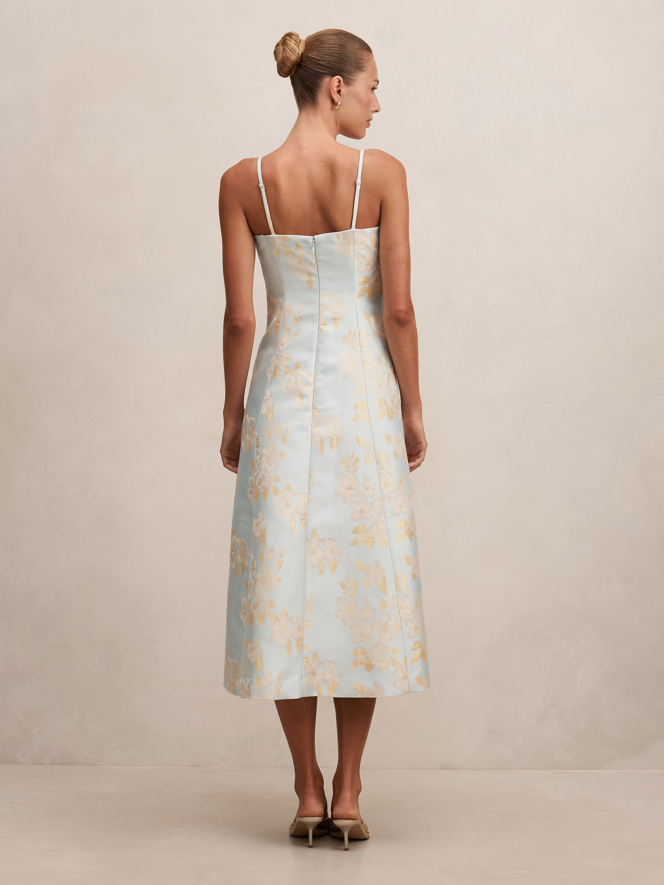 Charlotte Floral Jacquard Midi Dress