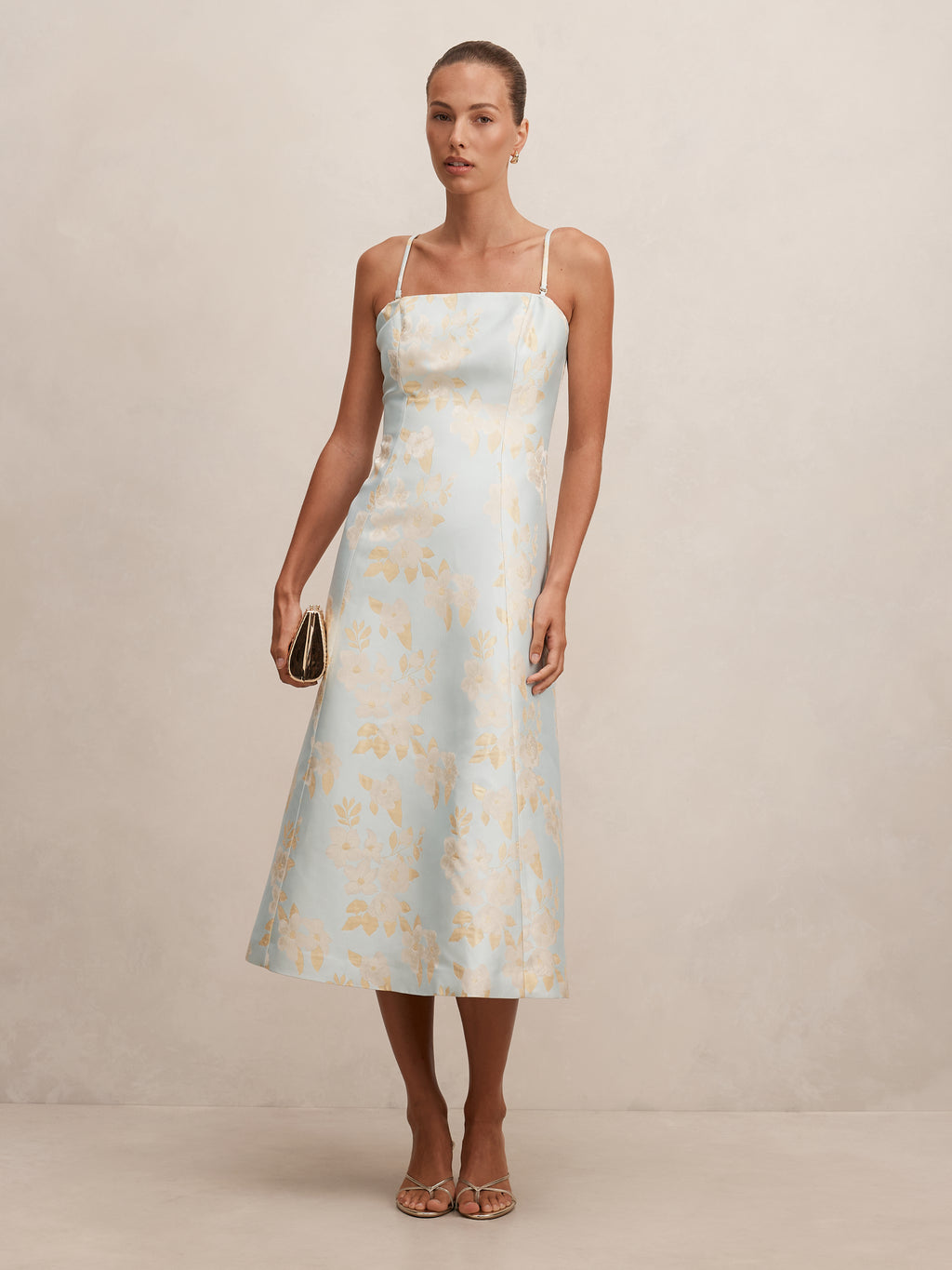 Charlotte Floral Jacquard Midi Dress