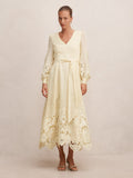 Ashlee Embroidered Long Sleeve Maxi Dress