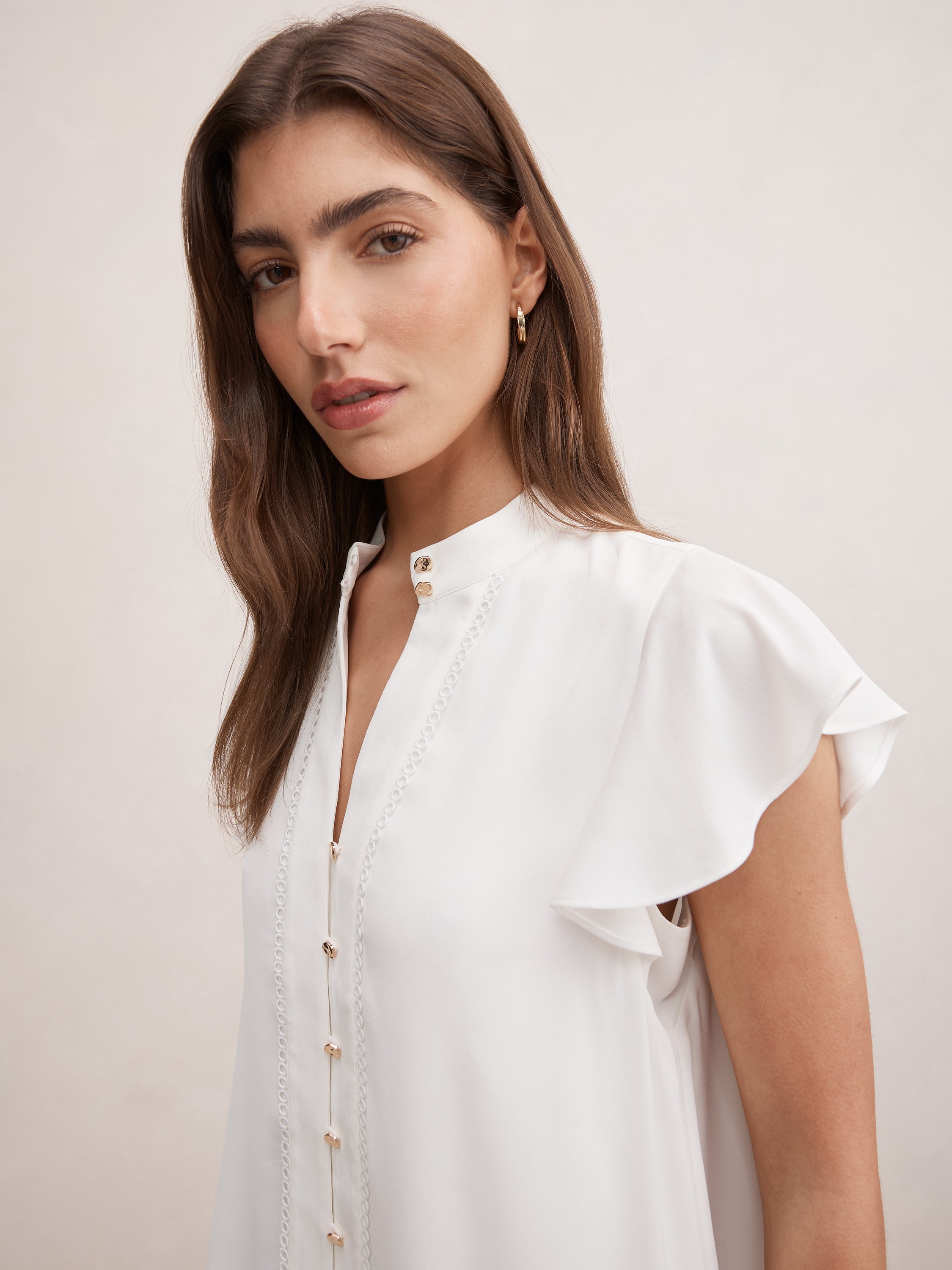 Jennie Flutter Sleeve Blouse