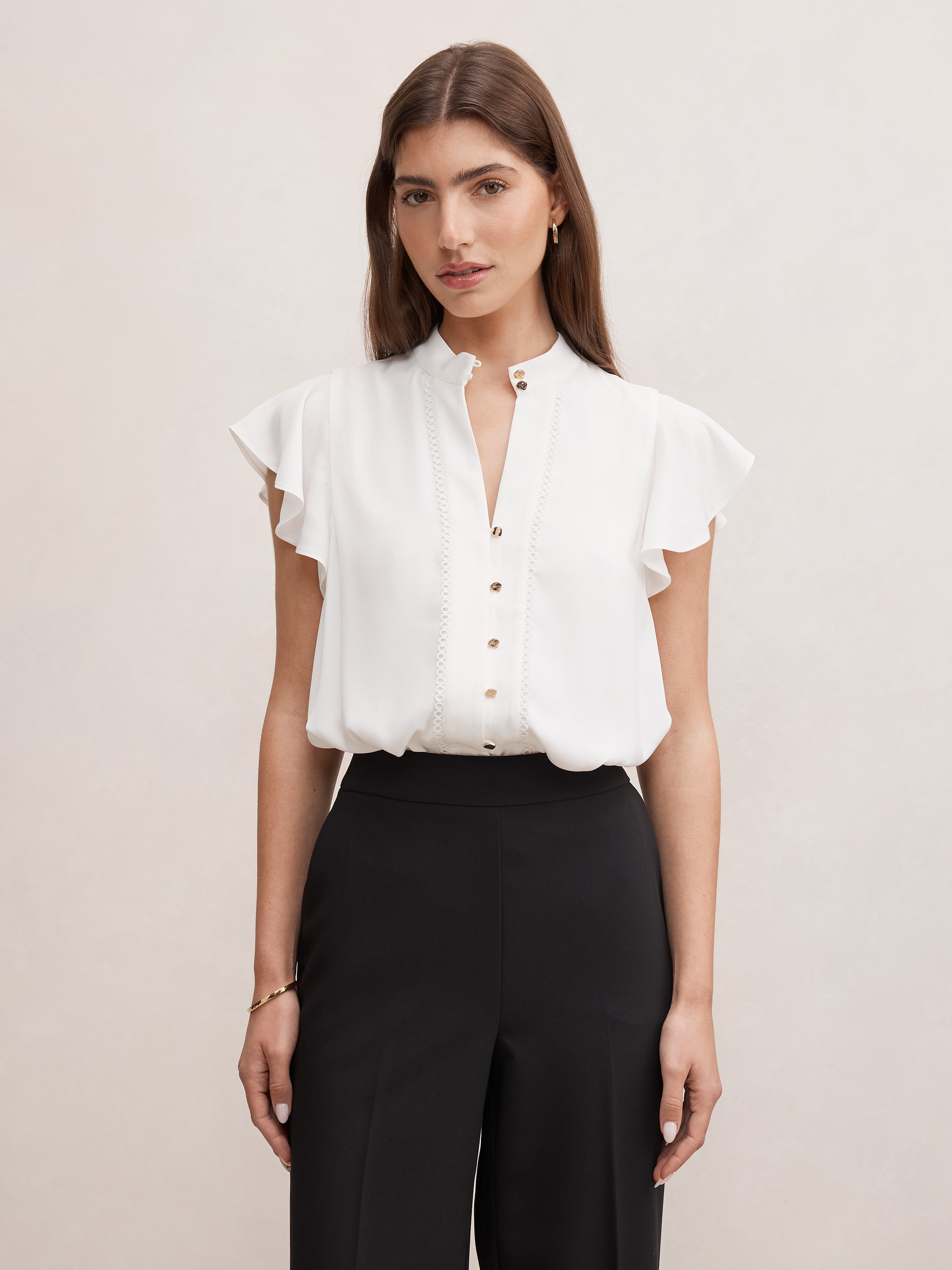 Jennie Flutter Sleeve Blouse