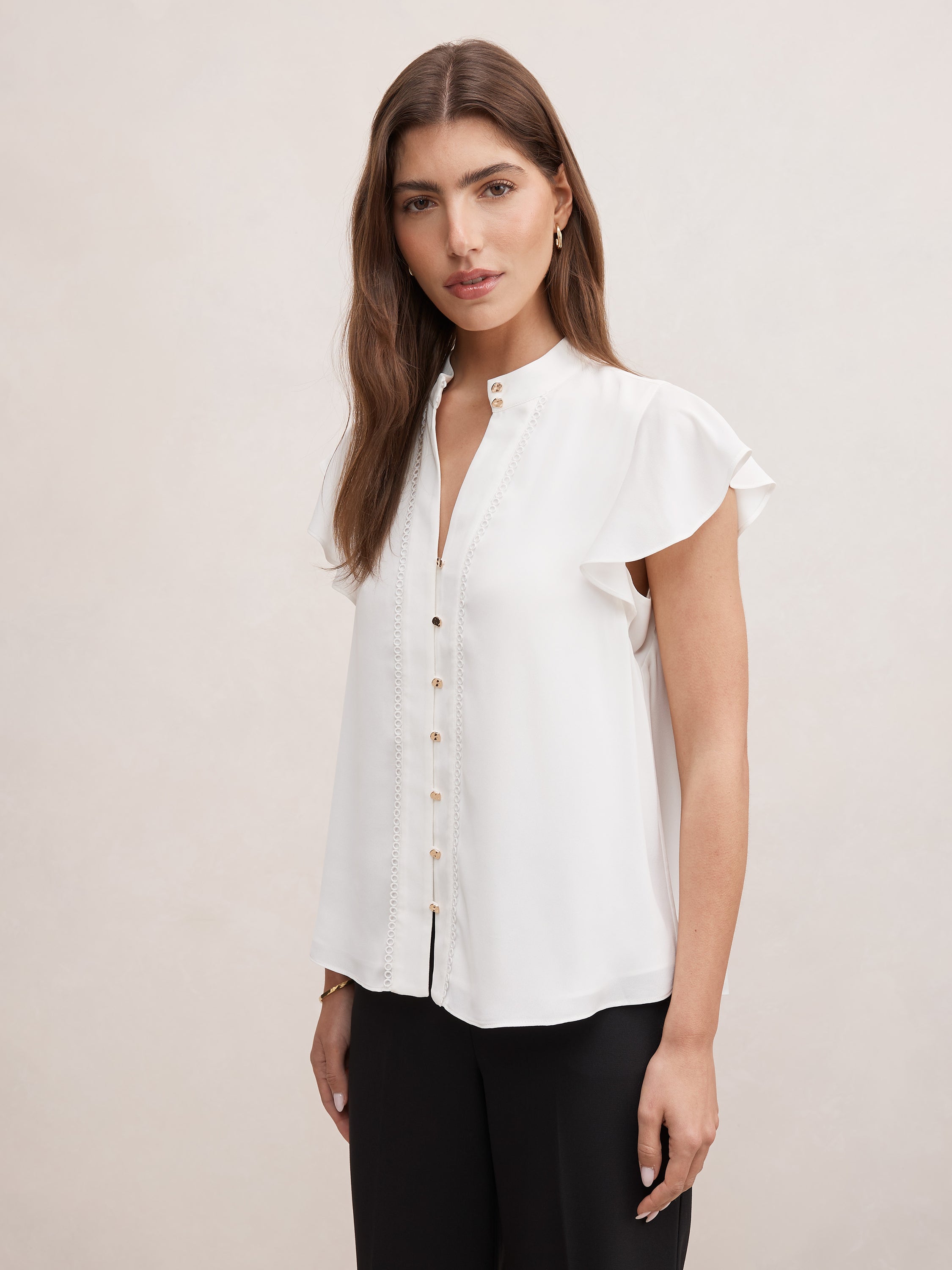 Jennie Flutter Sleeve Blouse