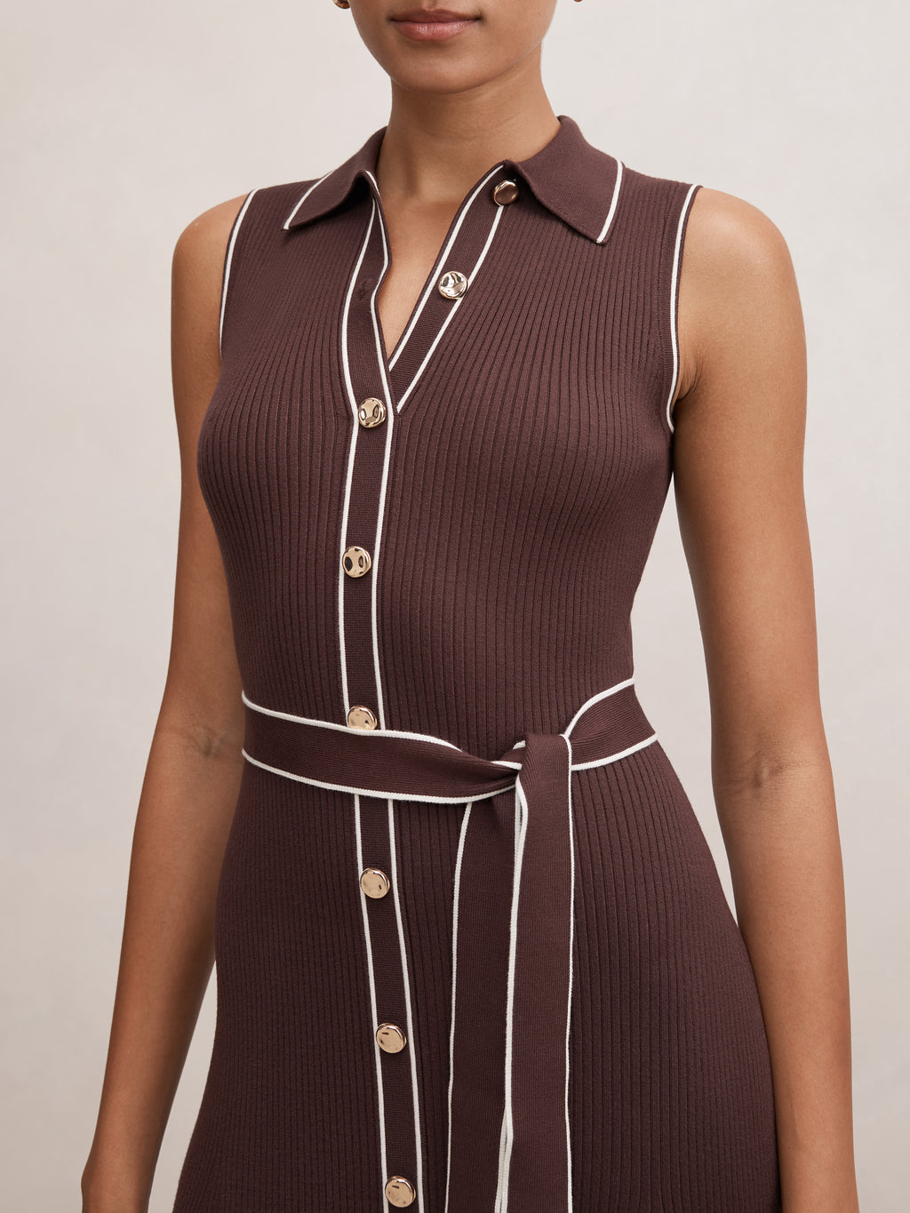 Maisy Tipped Sleeveless Midi
