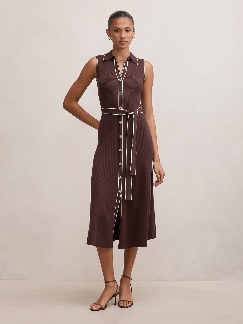 Maisy Tipped Sleeveless Midi