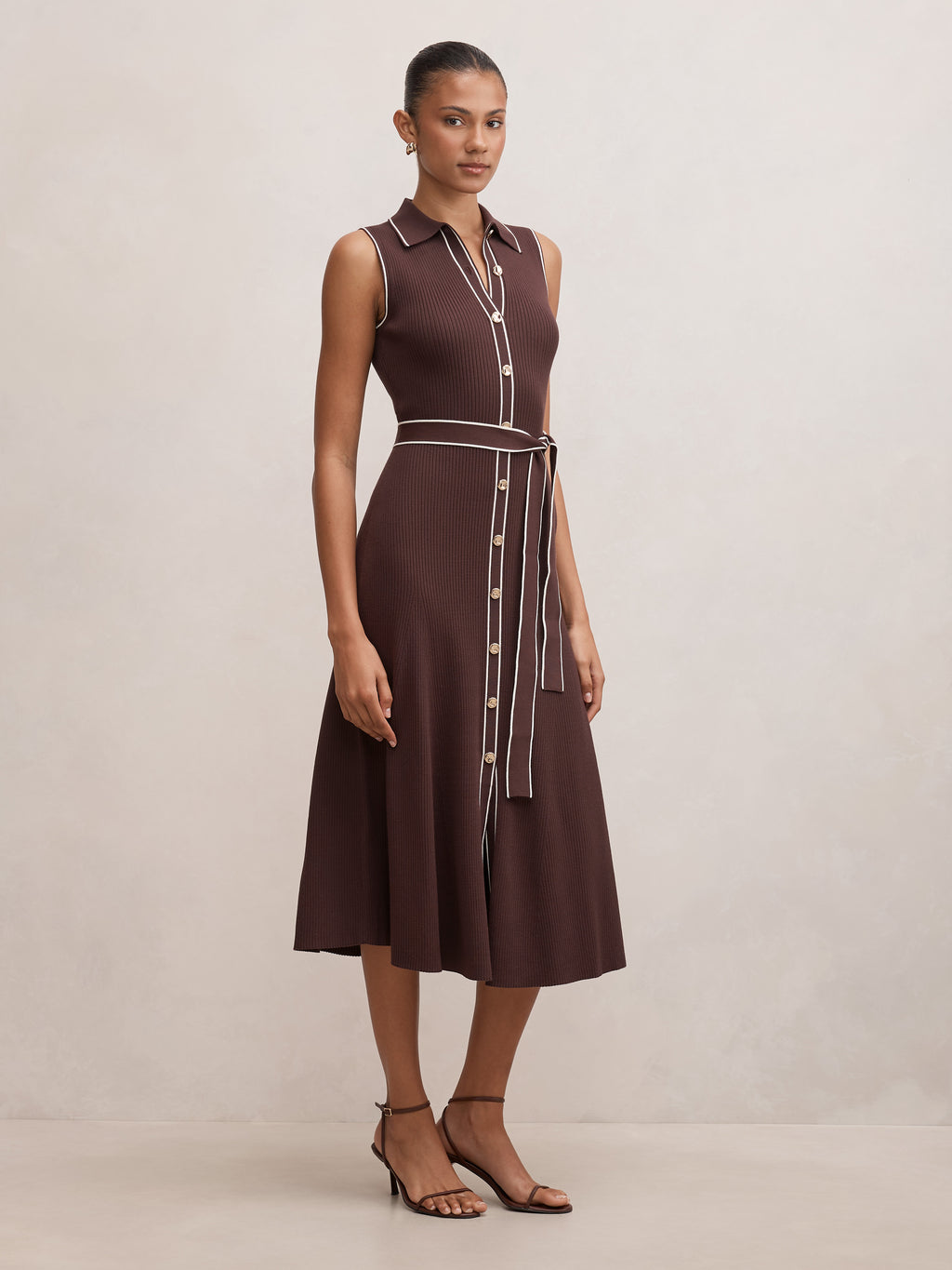 Maisy Tipped Sleeveless Midi