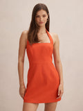 Jade Halter Tie Mini Dress