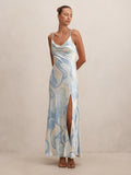 Tyler Satin Cowl Slip Maxi Dress