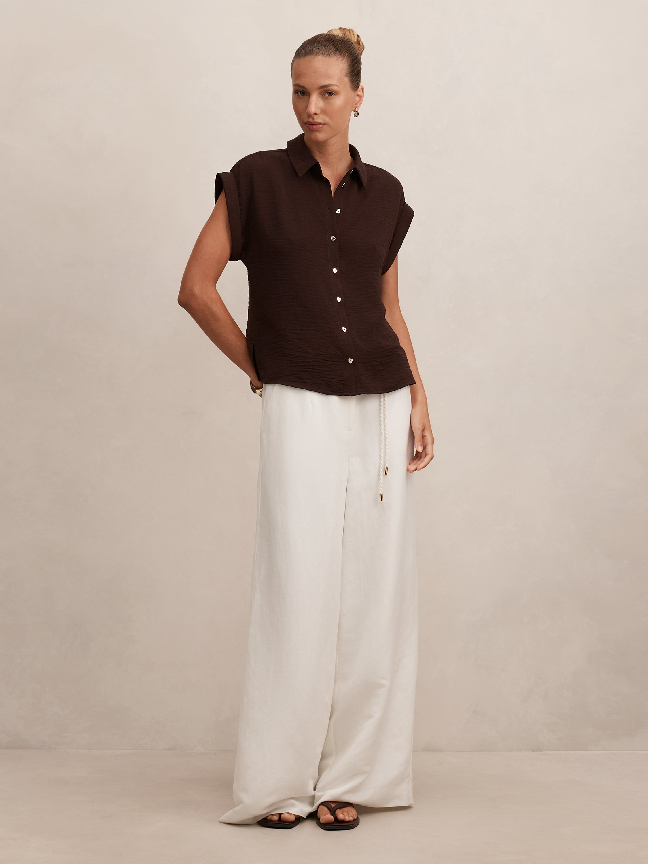 Buy Zadie Short Sleeve Shirt - Brown - Online | Forever New