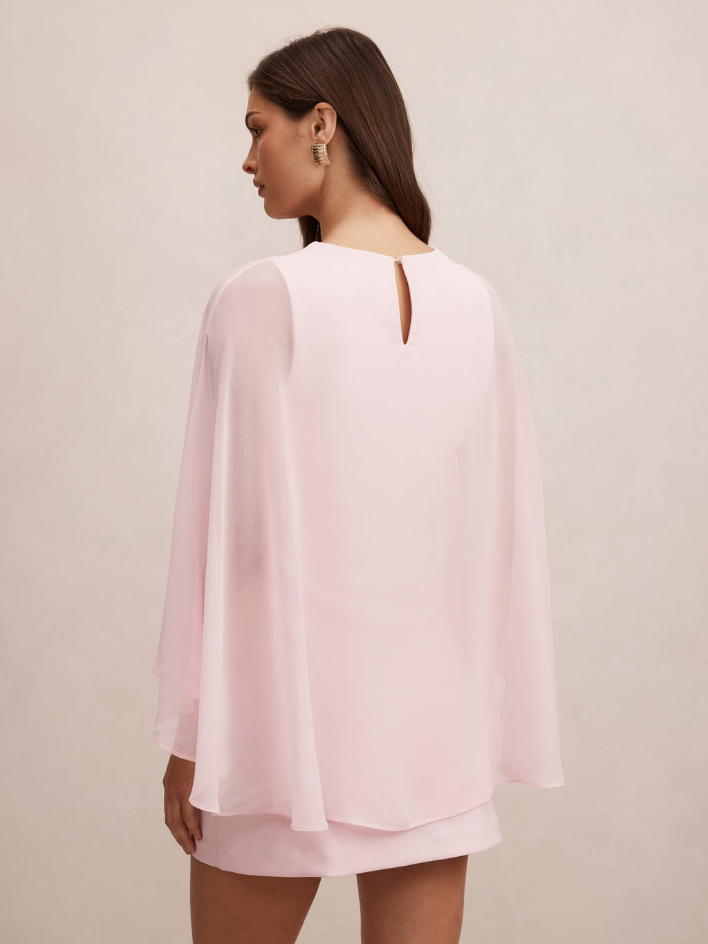 Irena Sheer Cape Mini Dress